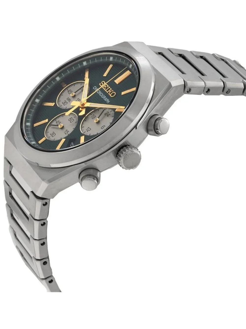 NWT Seiko Sport Chronograph Quartz Green Dial Men's Watch